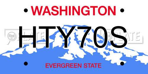 HTY70S Washington License Plate