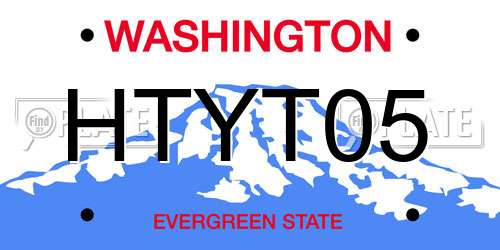 HTYT05 Washington License Plate