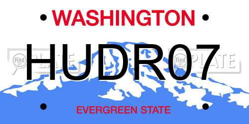 HUDR07 Washington License Plate