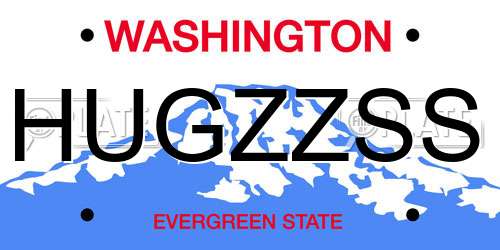HUGZZSS Washington License Plate