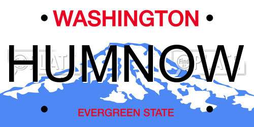 HUMNOW Washington License Plate