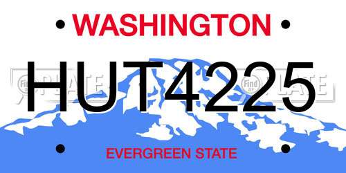 HUT4225 Washington License Plate