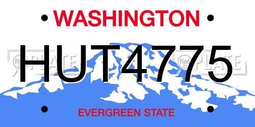 HUT4775 Washington License Plate