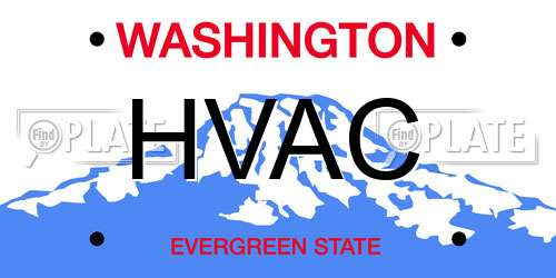 HVAC Washington License Plate