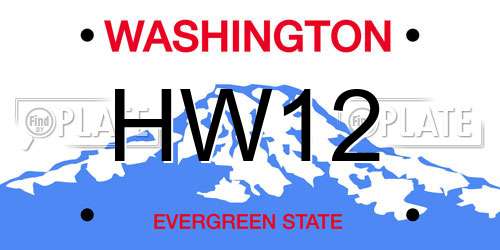 HW12 Washington License Plate