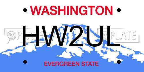 HW2UL Washington License Plate