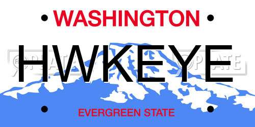 HWKEYE Washington License Plate