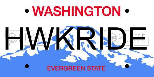 HWKRIDE Washington License Plate