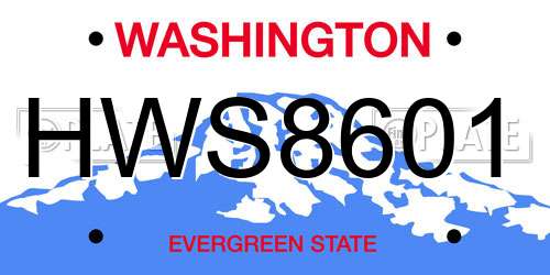 HWS8601 Washington License Plate