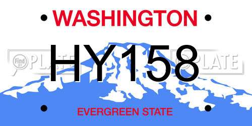 HY158 Washington License Plate