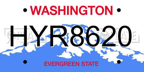 HYR8620 Washington License Plate