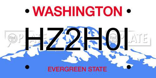 HZ2H0I Washington License Plate