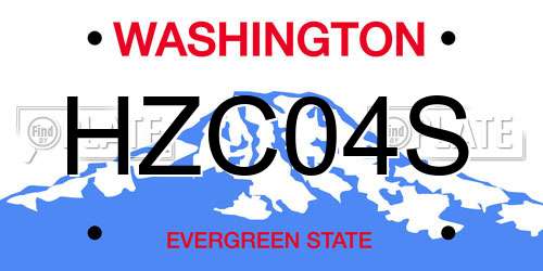 HZC04S Washington License Plate