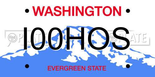 I00HOS Washington License Plate