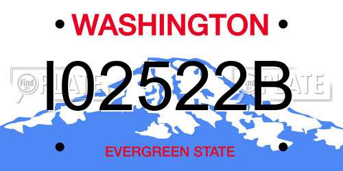 I02522B Washington License Plate