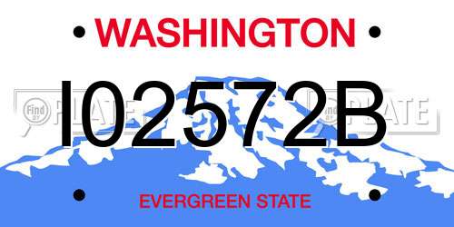 I02572B Washington License Plate
