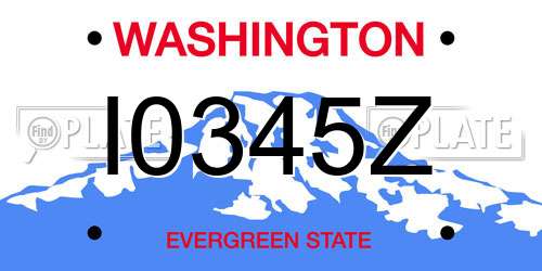 I0345Z Washington License Plate