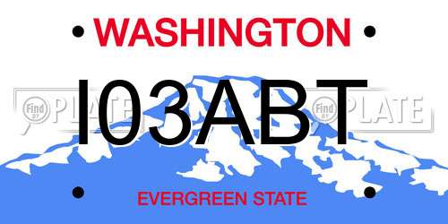 I03ABT Washington License Plate