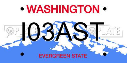 I03AST Washington License Plate