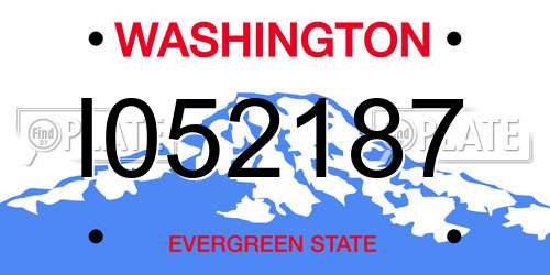 I052187 Washington License Plate