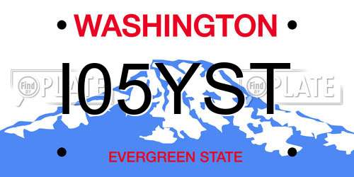 I05YST Washington License Plate