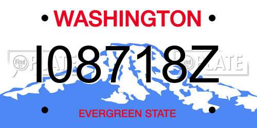 I08718Z Washington License Plate