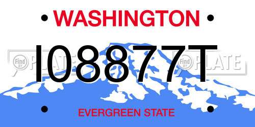 I08877T Washington License Plate