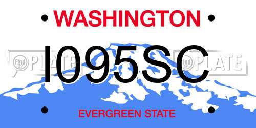 I095SC Washington License Plate