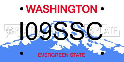 I09SSC Washington License Plate