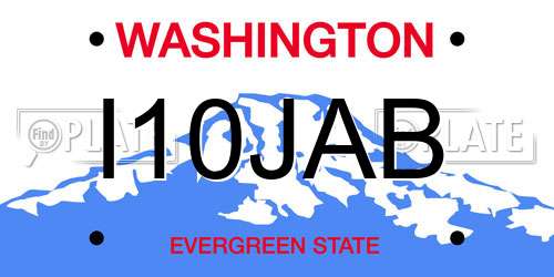 I10JAB Washington License Plate