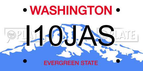 I10JAS Washington License Plate
