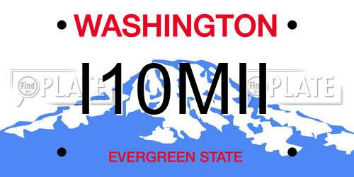 I10MII Washington License Plate