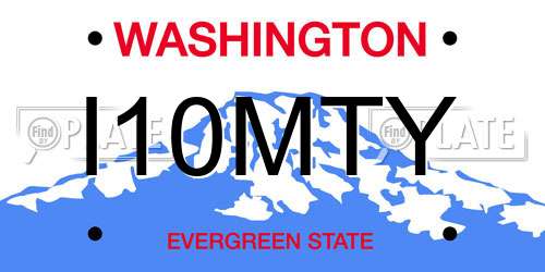 I10MTY Washington License Plate