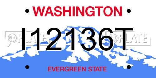 I12136T Washington License Plate