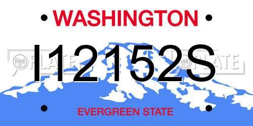 I12152S Washington License Plate