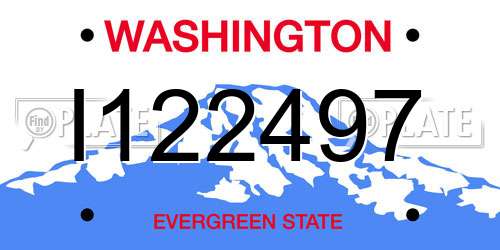 I122497 Washington License Plate