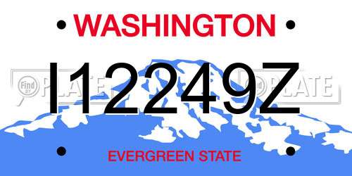 I12249Z Washington License Plate