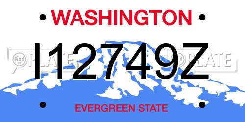I12749Z Washington License Plate