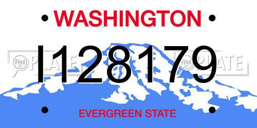 I128179 Washington License Plate