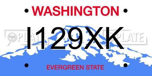 I129XK Washington License Plate