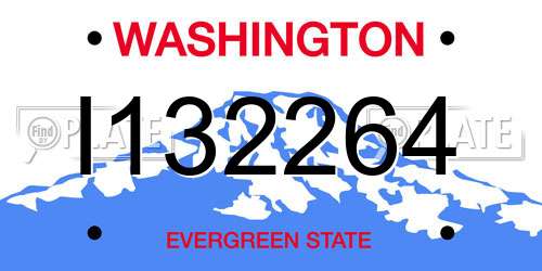 I132264 Washington License Plate