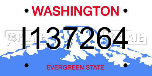 I137264 Washington License Plate