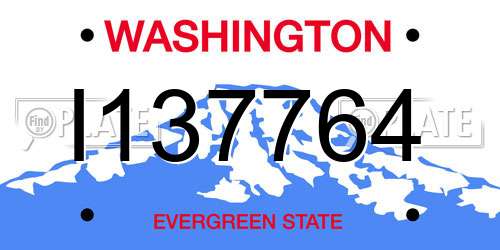 I137764 Washington License Plate