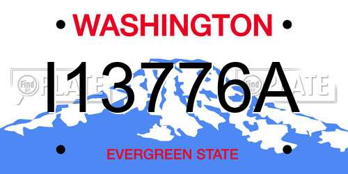 I13776A Washington License Plate