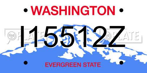 I15512Z Washington License Plate