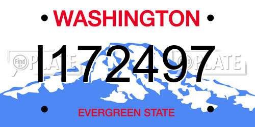 I172497 Washington License Plate
