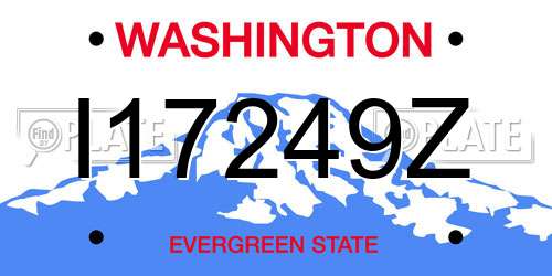 I17249Z Washington License Plate