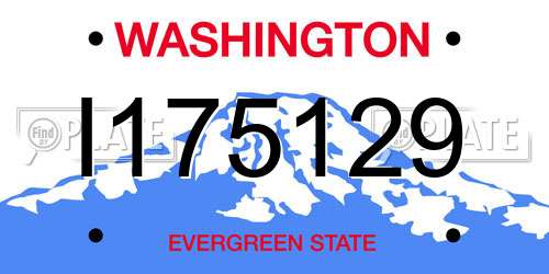 I175129 Washington License Plate