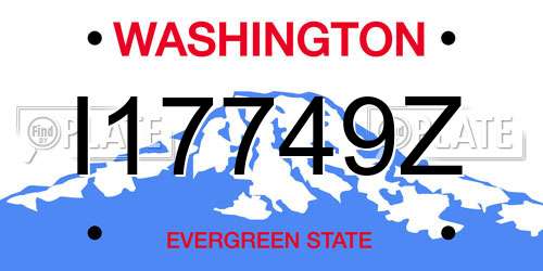 I17749Z Washington License Plate