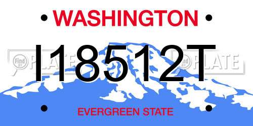 I18512T Washington License Plate